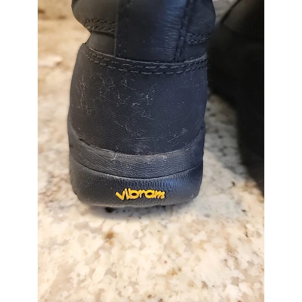 UGG Men's Black Waterproof Lined Leather Winter Snow Boots Lace Up Size 8